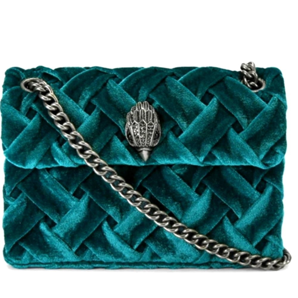 Kurt Geiger Teal Velvet Shoulder Bag - NWT